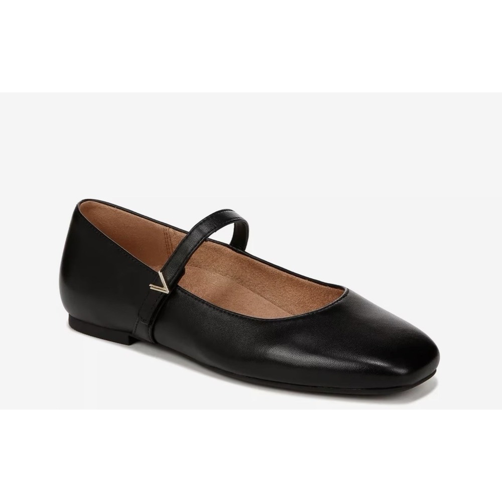 Vionic Alameda Mary Jane Flats Women's 7 Black Leather Comfort Arch Support